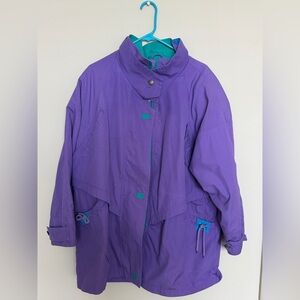 Mulberry Purple Ski Jacket with Teal Accents